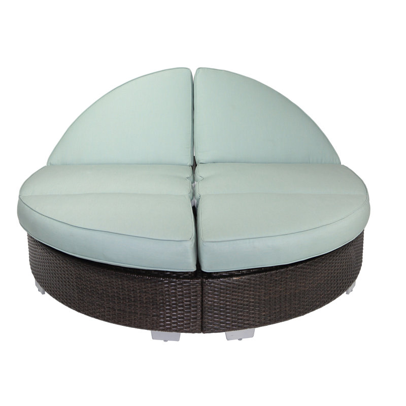 Ebern Designs AidenJohn Round Double Patio Daybed with Sunbrella